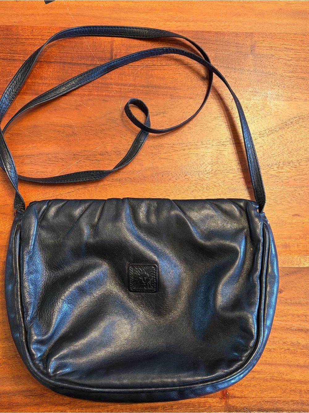 Anne Klein Black Leather Crossbody Bag